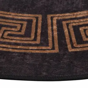 Rug Washable Black and Gold 200 cm Anti Slip