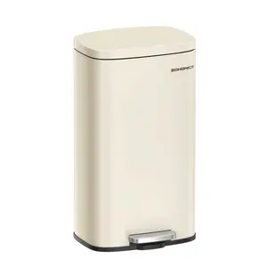 Steel Step On Rubbish Bin - 30L Sand Beige