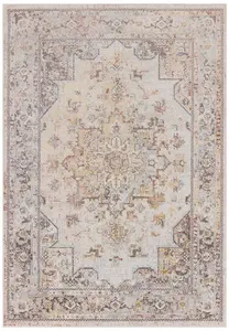 Traditional Persian Bordered Abstract Floral Easy to clean Rug for Dining Room-200cm X 290cm