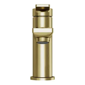 GoodHome Akita Mini Satin Brass effect Round Basin Mixer Tap