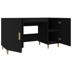 Berkfield Desk Black 140x50x75 cm Engineered Wood