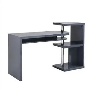 Sydney High Gloss Rotating Home And Office Laptop Desk in Grey