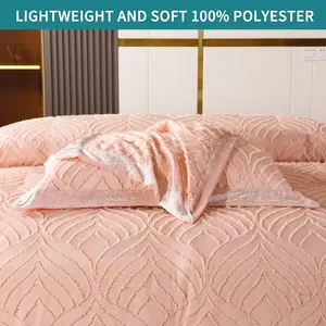 Solid Colour Duvet Cover Set with Pillowcases Pink / Kingsize