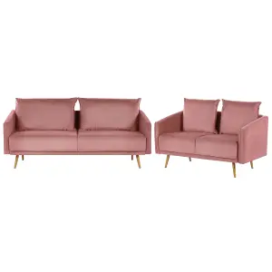 Beliani Glam Velvet Sofa Set Pink MAURA