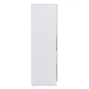 Manhattan Tall High Gloss Chest Of 5 Drawers In White