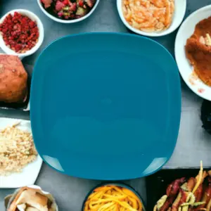 URBNLIVING 3cm Height Teal 6 Plastic Dinner Plates