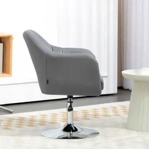 HOMCOM Stylish Retro Swivel Tub Chair Steel Frame Cushion Seat Dark Grey