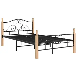 Berkfield Bed Frame Black Metal 120x200 cm