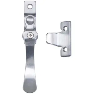 Lockable Victorian Casement Window Fastener 57 x 13mm Satin Chrome