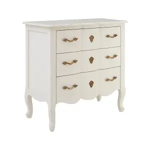 Loire Three Drawer Chest - Wood - L40 x W80 x H80 cm - White