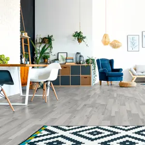 GoodHome Rockhampton Vintage grey oak Multistrip grey oak Grey wood effect Laminate Flooring, 2.397m²