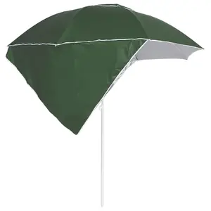 Berkfield Beach Umbrella with Side Walls Green 215 cm