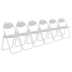 Harbour Housewares - Padded Folding Chairs - White - Pack of 6