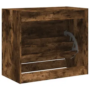 Shoe Cabinet Smoked Oak 80x42x69 cm Engineered Wood