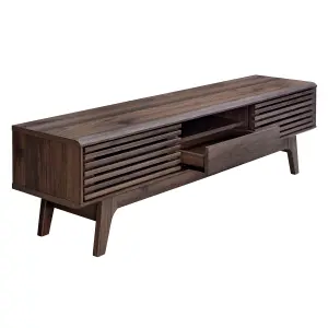 Copen Walnut 150cm TV Unit Cabinet, TV Stand  with 2 Storage Shelves and Sliding Doors for Living Room