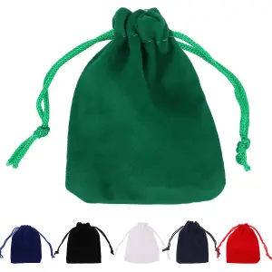 10pcs Velvet Gift Bags with Drawstrings, Small Candy Pouches Party Favor Bags, Green - 7x9cm