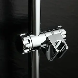 25mm Shower Head Holder Bathroom Chrome Slider Handheld Shower Head Bracket Fasteners to Fit 25mm Riser Rail