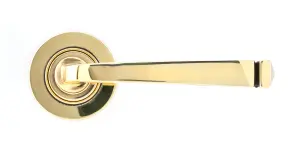 From The Anvil Aged Brass Avon Round Lever on Rose Set (Plain)