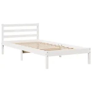 Berkfield Bed Frame with Headboard without Mattress White 100x200 cm