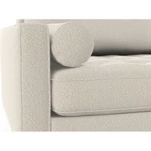 Jacquelyn 3 Seater Bouclé-Sofa Bed Nata Boucle White