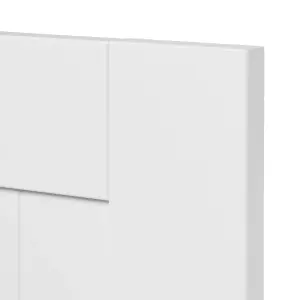 GoodHome Alpinia Tongue & groove Matt white Shaker 2 drawer front, bridging door & bi fold door 600mm