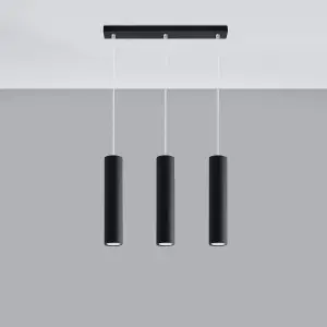 Lagos Steel Black 3 Light Classic Pendant Ceiling Light