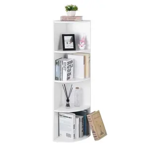 Galaviz Corner Bookcase White