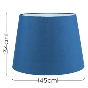 ValueLights Aspen Modern Tapered Table Floor Lamp Light Shade with Blue Fabric Finish