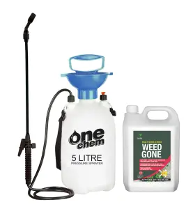 Fast Acting Weedkiller Weed Gone 5L With 5L One Chem Garden Sprayer