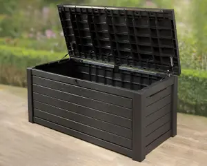 Keter Rockwood XL 630L Outdoor Garden Storage Box Anthracite