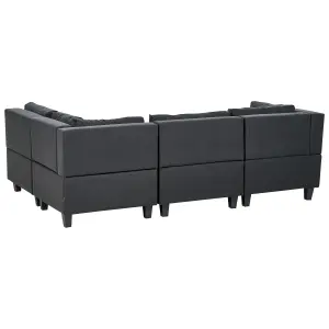 Corner Sofa UNSTAD Black Fabric Left Hand