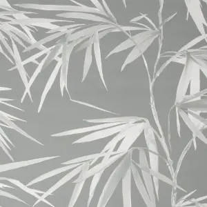 Superfresco Easy Asia Dark grey Leaves Smooth Wallpaper