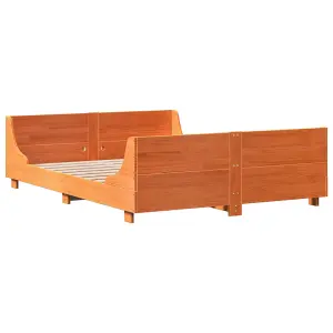 Berkfield Bed Frame without Mattress Wax Brown 120x200 cm Solid Wood Pine