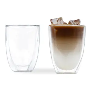 LIVIVO Double Walled Insulated Coffee Glasses, Set of 2