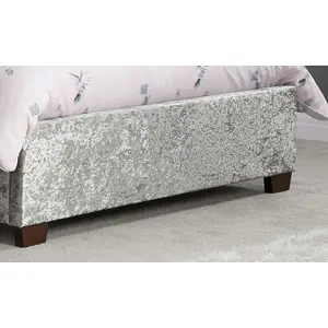 Birlea Cologne Double Bed Steel Crushed Velvet