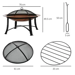 Metal Outdoor Pit Bowl with Lid