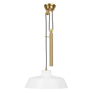 Elstead Candor 1 Light Pendant, Matt White, E27