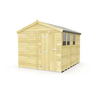 DIY Sheds 8x9 Apex Shed - Single Door With Windows