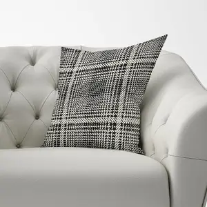 Monochrome Textured Checked Pattern Cushions 60cm x 60cm