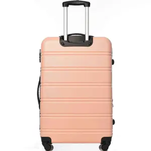 ABS Hard Shell Travel Trolley Suitcase 4 wheel Luggage Set Hand Luggage, (28 Inch, Pink)