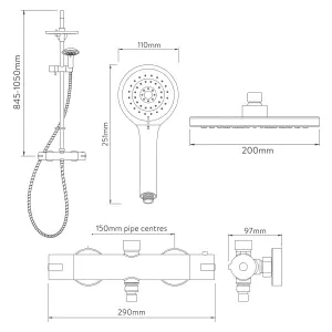 Aqualisa Sierra Gloss Chrome effect Rear fed Mixer Shower