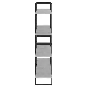 Berkfield 4-Tier Book Cabinet Concrete Grey 100x30x140 cm Engineered Wood