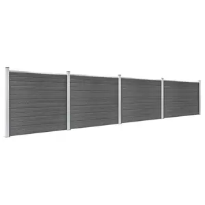 Bugbee 29' x 5' Privacy Fence Panel Grey / 146cm H x 353cm W x 12cm D