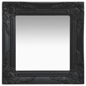 Berkfield Wall Mirror Baroque Style 40x40 cm Black