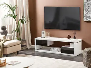 Beliani Modern TV Stand White SPOKAN