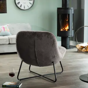 Merced Fabric Accent Chair - Dark Grey