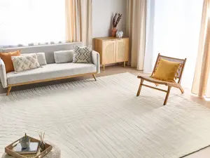 Wool Area Rug 300 x 400 cm Beige DAGARI