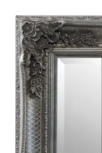 MirrorOutlet Davenport Silver Ornate Flourish Large Wall Mirror 110 x 79cm