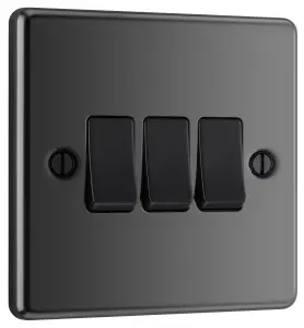 GoodHome Black Nickel 20A 2 way 3 gang Light Switch