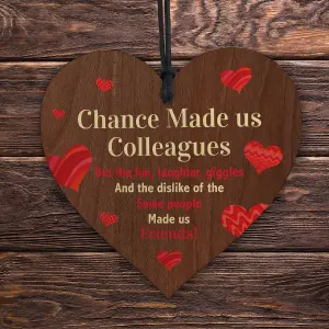 Red Ocean Chance Made Us Colleagues Gift Friendship Sign Wooden Hanging Heart Leaving Gift New Job Gift Best Friend Gifts